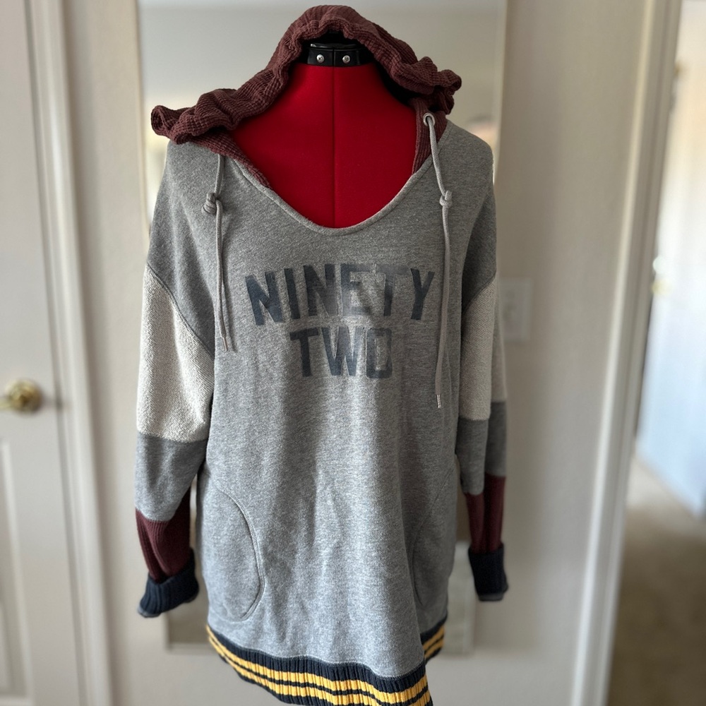 Free People Pink and Gray Knit Top